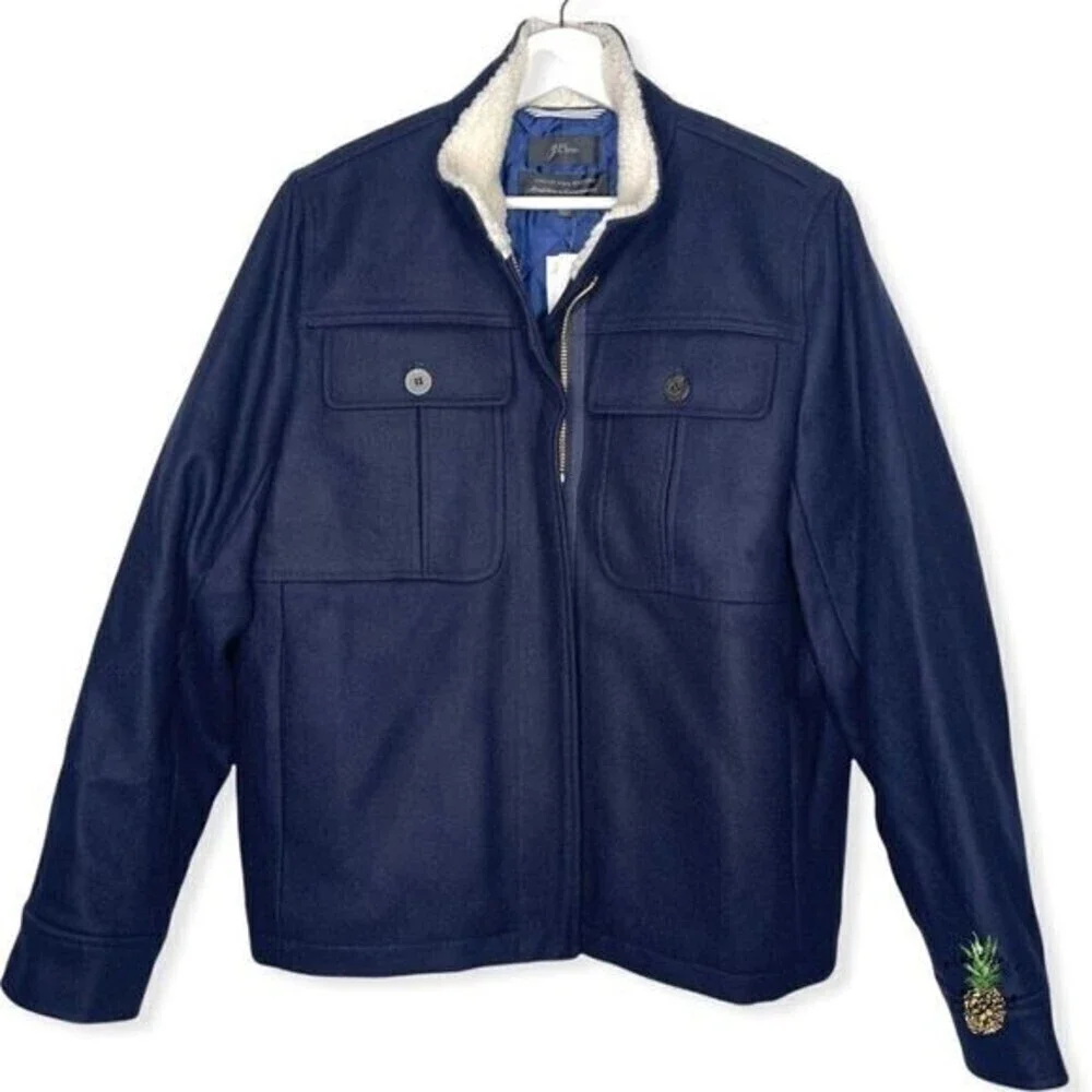 J. CREW Melton Wool Blue Jacket